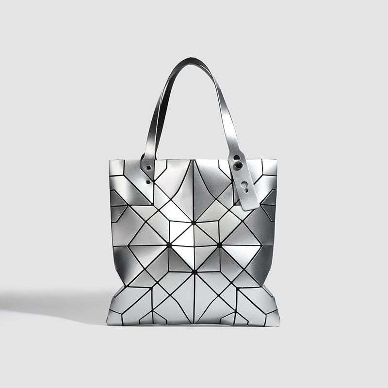 Новая лазерная стеганая геометрическая сумка-ромб, модная однотонная женская сумка с пайетками, на одно плечо, большая вместимость, сумка-тоут