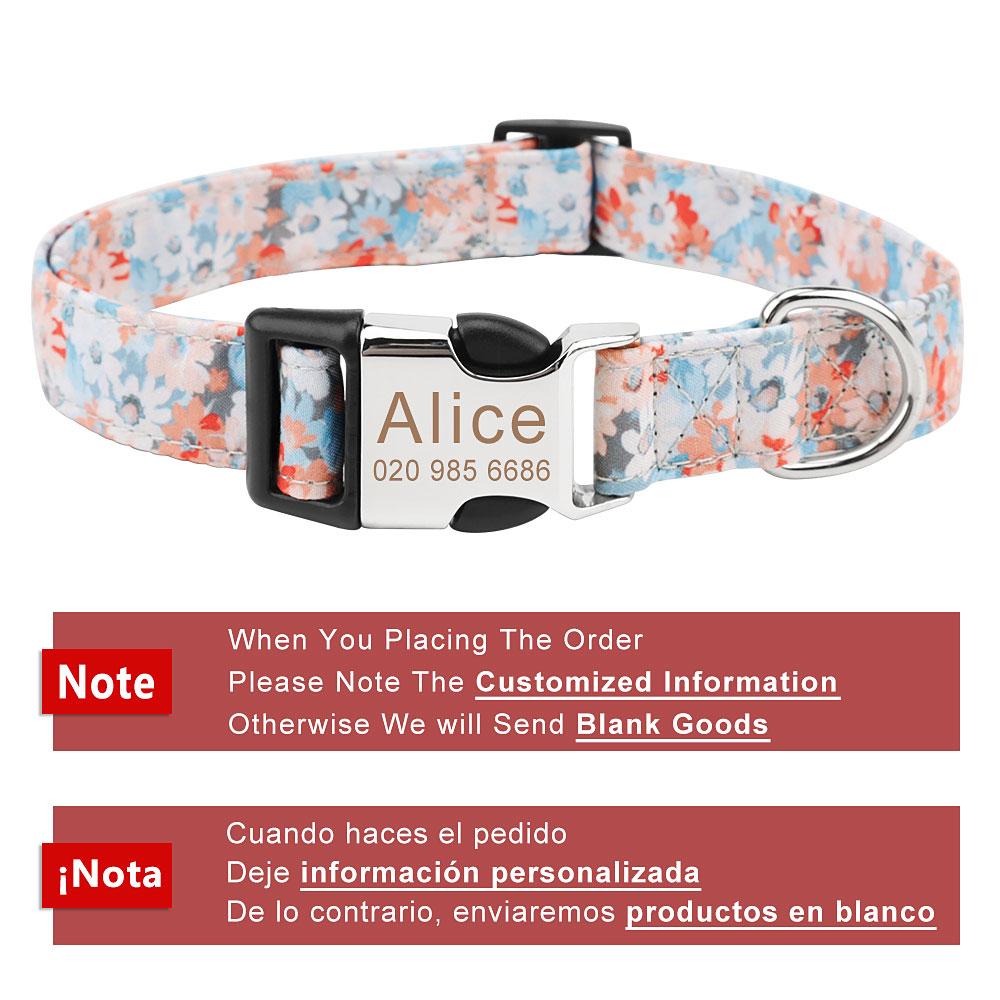 Customized Pet Collar Vintage Flower Engraved Tag ID Name Puppy Collars for Small Medium Large Dogs XS(old)
Customized Pet Collar Vintage Flower Engraved Tag ID Name Puppy Collars for Small Medium Large Dogs XS(old)