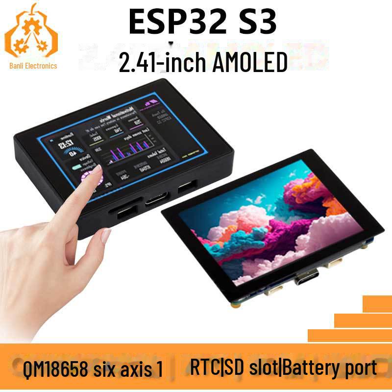 Плата розробки ESP32 S3 з 2,41-дюймовим сенсорним AMOLED-екраном, 6-осьовим гіроскопом, слотом для SD-карти 
Плата розробки ESP32 S3 з 2,41-дюймовим сенсорним AMOLED-екраном, 6-осьовим гіроскопом, слотом для SD-карти