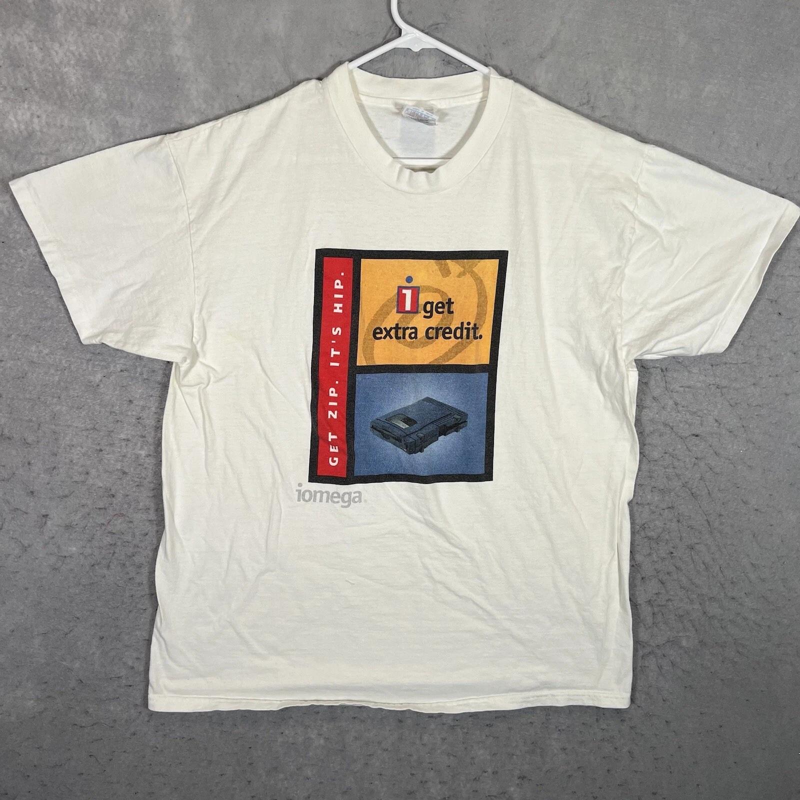 A1 Vintage 90s Iomega Zip Drive Device Technology T Shirt Adult XL White Mens 4XL
A1 Vintage 90s Iomega Zip Drive Device Technology T Shirt Adult XL White Mens 4XL