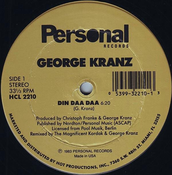 12inch Record GEORGE KRANZ - Din Daa Daa HCL2210 Personal Record US Dance & Electronica Used
12inch Record GEORGE KRANZ - Din Daa Daa HCL2210 Personal Record US Dance & Electronica Used