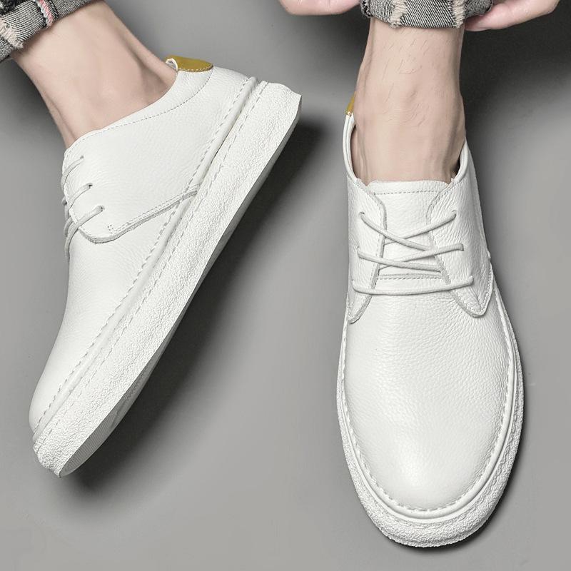 Autumn and winter first layer cowhide white shoes men s large size board shoes versatile men s shoes rubber non-slip sole 46 білий
Autumn and winter first layer cowhide white shoes men s large size board shoes versatile men s shoes rubber non-slip sole 46 білий