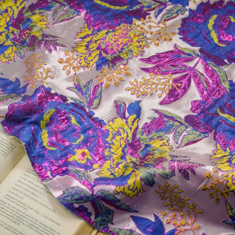 Large Peony Jacquard Brocade Fabric Purple Blue Gold-thread Embossed Dyed Cloth for Elegant Dress CheongsamFashion Coat Bag L50cm x W145cm
Large Peony Jacquard Brocade Fabric Purple Blue Gold-thread Embossed Dyed Cloth for Elegant Dress CheongsamFashion Coat Bag L50cm x W145cm