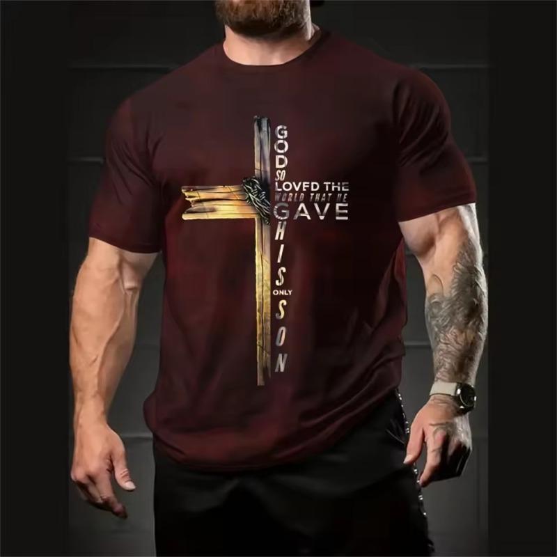3D Print Jesus Cross Print Men T-Shirt Summer Casual Short Sleeve Tee Micro Elastic Quick Dry Streetwear Oversized T-Shirt Men Sportswear S
3D Print Jesus Cross Print Men T-Shirt Summer Casual Short Sleeve Tee Micro Elastic Quick Dry Streetwear Oversized T-Shirt Men Sportswear S