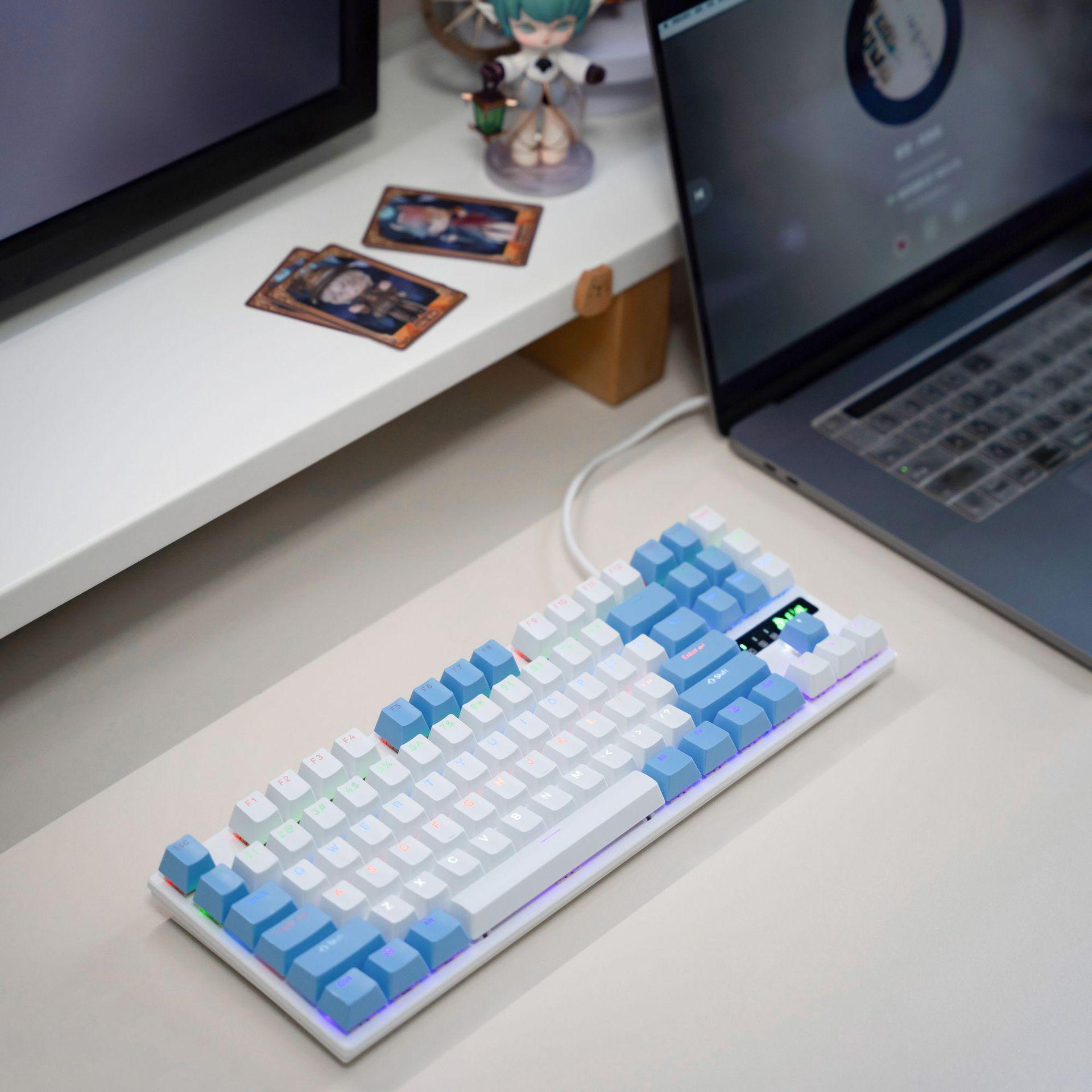 Настоящая механическая клавиатура, проводная, 87/104 клавиши, с подсветкой зеленого и черного цветов 87 keys tea axis синий/белый
Настоящая механическая клавиатура, проводная, 87/104 клавиши, с подсветкой зеленого и черного цветов 87 keys tea axis синий/белый