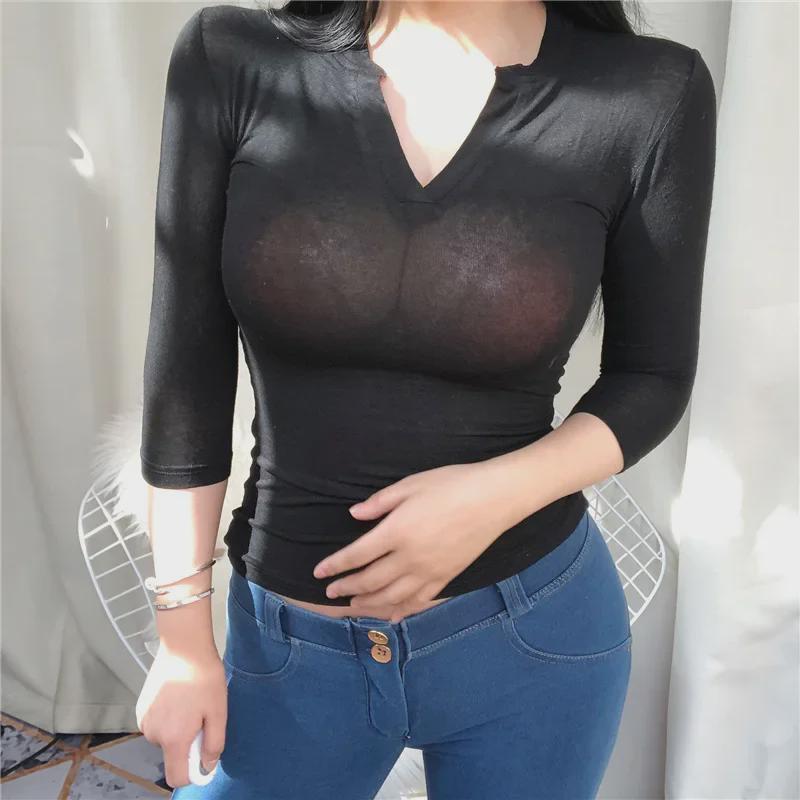 Женская корейская осенняя полупрозрачная футболка Lianda Slim-Fit с полуоткрытым воротником One Size
Женская корейская осенняя полупрозрачная футболка Lianda Slim-Fit с полуоткрытым воротником One Size