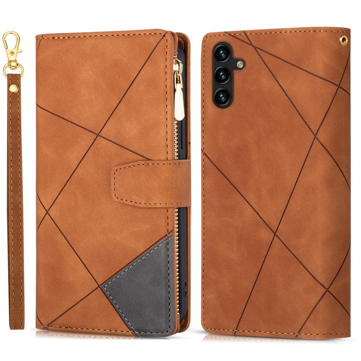 For Samsung Galaxy A36 5G Wallet Case Color Splicing Leather Phone Cover with Stand Brown
For Samsung Galaxy A36 5G Wallet Case Color Splicing Leather Phone Cover with Stand Brown