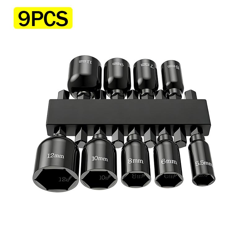 18/9pcs Magnetic Hex Socket Drill Bits Power Nut Driver Set 1/4 Inch Hex Shank Chuck Adapter Electronic Hex Key Sockets Tools
18/9pcs Magnetic Hex Socket Drill Bits Power Nut Driver Set 1/4 Inch Hex Shank Chuck Adapter Electronic Hex Key Sockets Tools