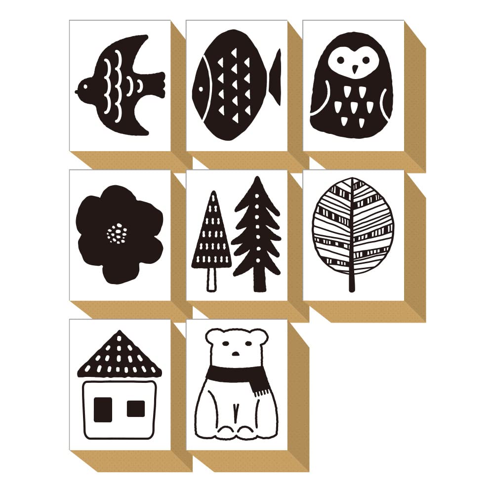 Cute Wooden Rubber Stamp Set with Nordic and House Perfect for Bridal and Made in Japan Designs, Owl, Leaf, Fish, Bird, Designs. Cards, Postcards,
Cute Wooden Rubber Stamp Set with Nordic and House Perfect for Bridal and Made in Japan Designs, Owl, Leaf, Fish, Bird, Designs. Cards, Postcards,