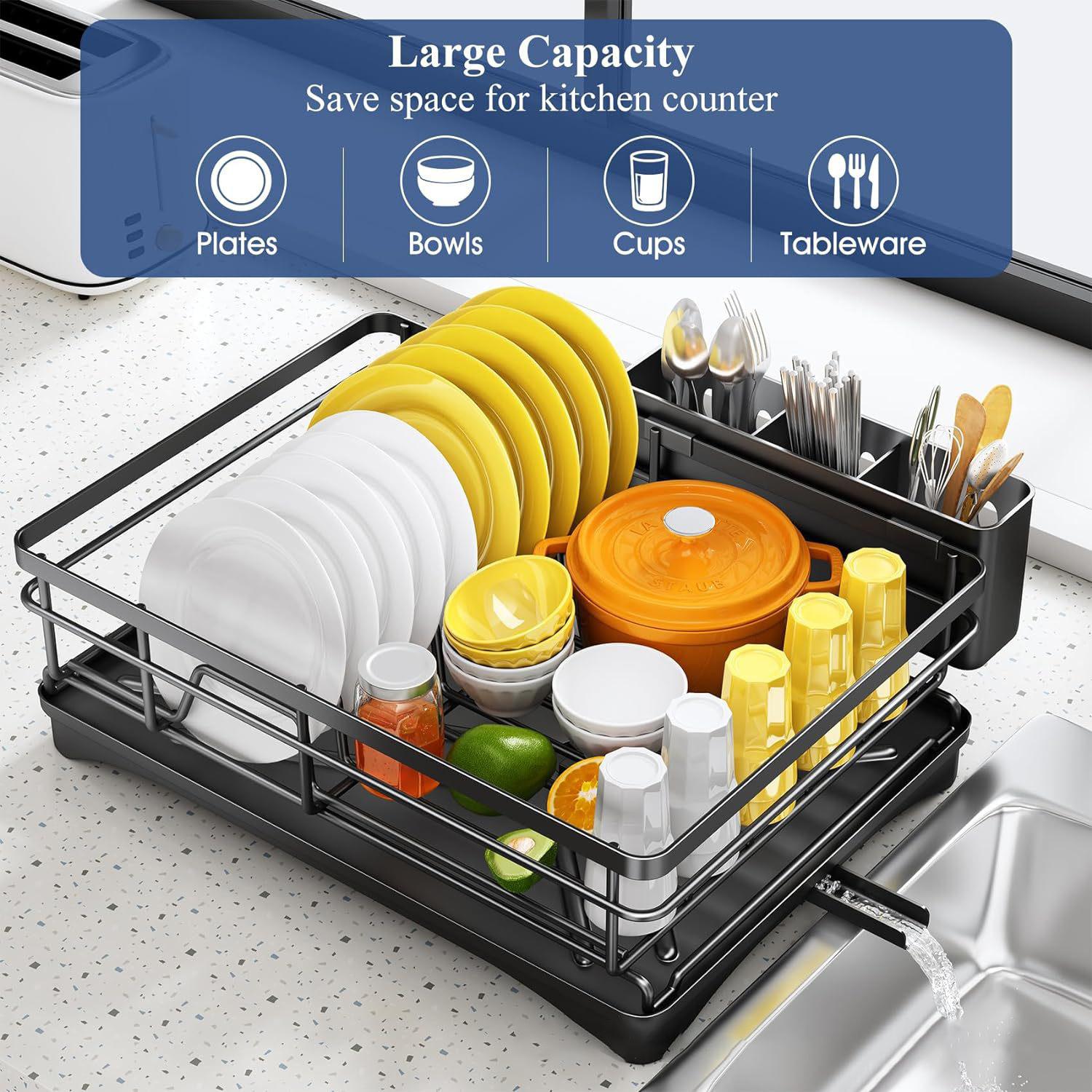 Single Layer Kitchen Dish Rack Stainless Steel Countertop Sink Storage Rack Large Capacity Bowl Drain Shelf Type A
Single Layer Kitchen Dish Rack Stainless Steel Countertop Sink Storage Rack Large Capacity Bowl Drain Shelf Type A