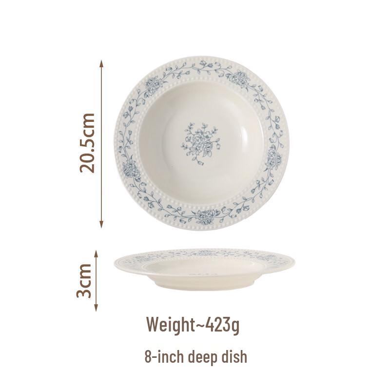 Ru Han Rose Garden 8-Inch Ceramic Deep Plate
Ru Han Rose Garden 8-Inch Ceramic Deep Plate