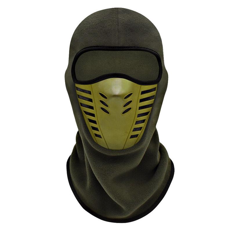1 шт. теплая Балаклава для катания на лыжах, сноуборде, мотоцикле, полнолицевая маска, утеплитель для шеи армия зеленый