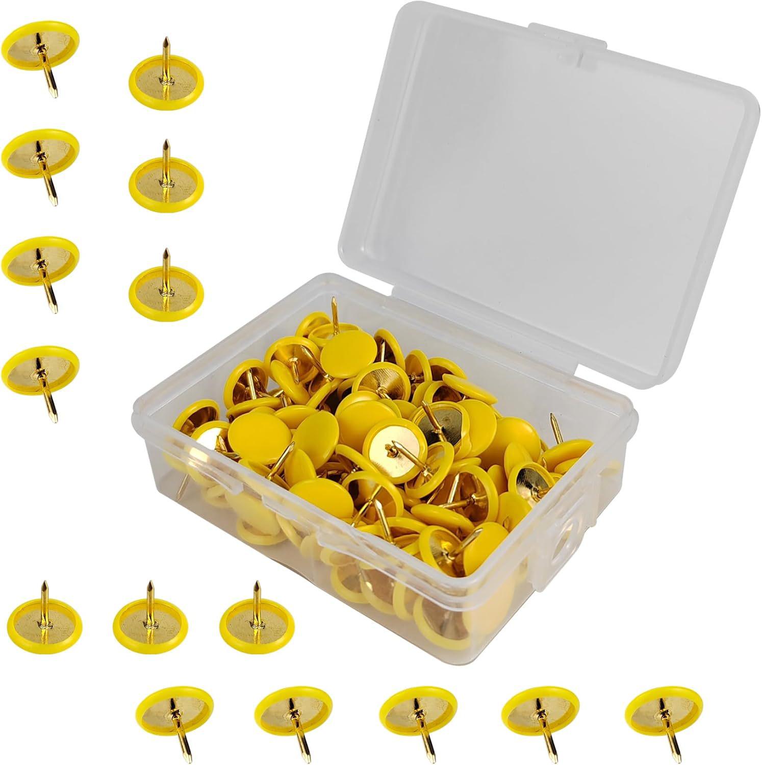 100-Piece Box of Color-Selectable Plastic-Coated T-Pins for Creative Projects, Large-Headed American Pushpins жёлтый
100-Piece Box of Color-Selectable Plastic-Coated T-Pins for Creative Projects, Large-Headed American Pushpins жёлтый
