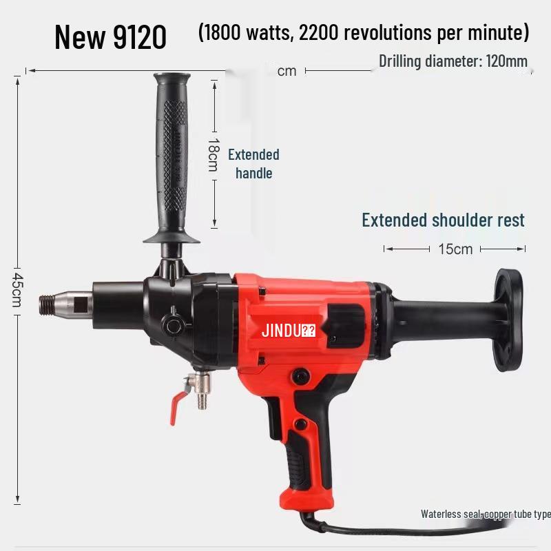 Jindu High-Power Handheld Wet/Dry Diamond Core Drill with Desktop Stand for Concrete & AC Hole Drilling
Jindu High-Power Handheld Wet/Dry Diamond Core Drill with Desktop Stand for Concrete & AC Hole Drilling