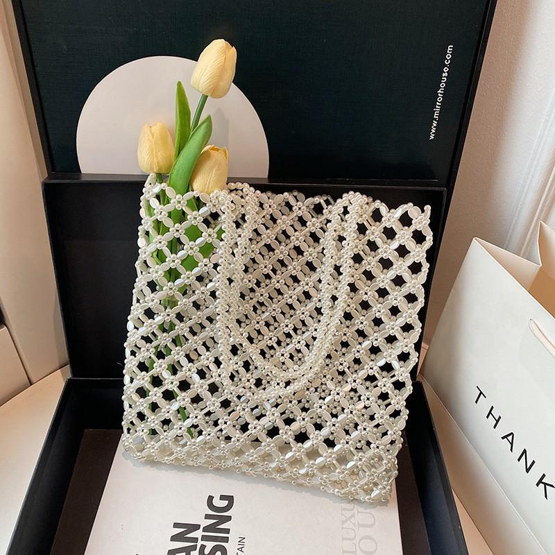 Niche Bag Women s Handmade Beaded Knitted Tote Metallic Texture Hollow Fishing Net Shoulder білий
Niche Bag Women s Handmade Beaded Knitted Tote Metallic Texture Hollow Fishing Net Shoulder білий