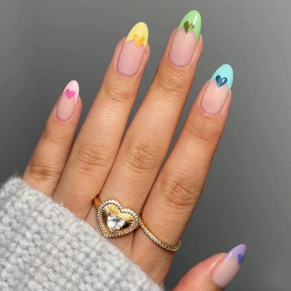 Wearable Manicure Almond False Nail Rainbow Color Press on Nails Waterproof French Fake Nails Girl
Wearable Manicure Almond False Nail Rainbow Color Press on Nails Waterproof French Fake Nails Girl