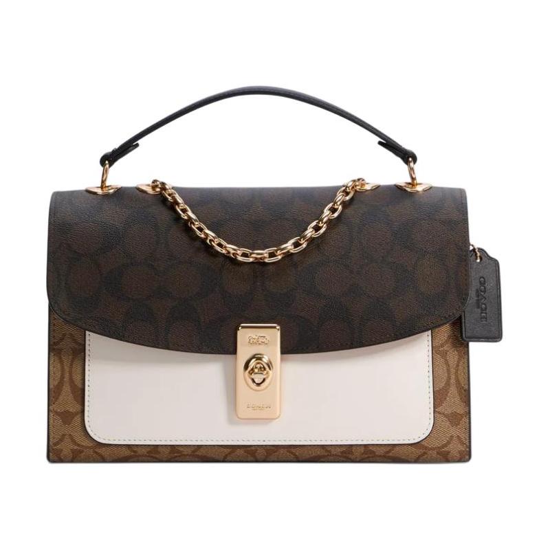 COACH Lane 26 Fashion Colorblock Chain Crossbody Shoulder Coated Canvas and Leather Handbag Medium Women s Brown/White білий
COACH Lane 26 Fashion Colorblock Chain Crossbody Shoulder Coated Canvas and Leather Handbag Medium Women s Brown/White білий