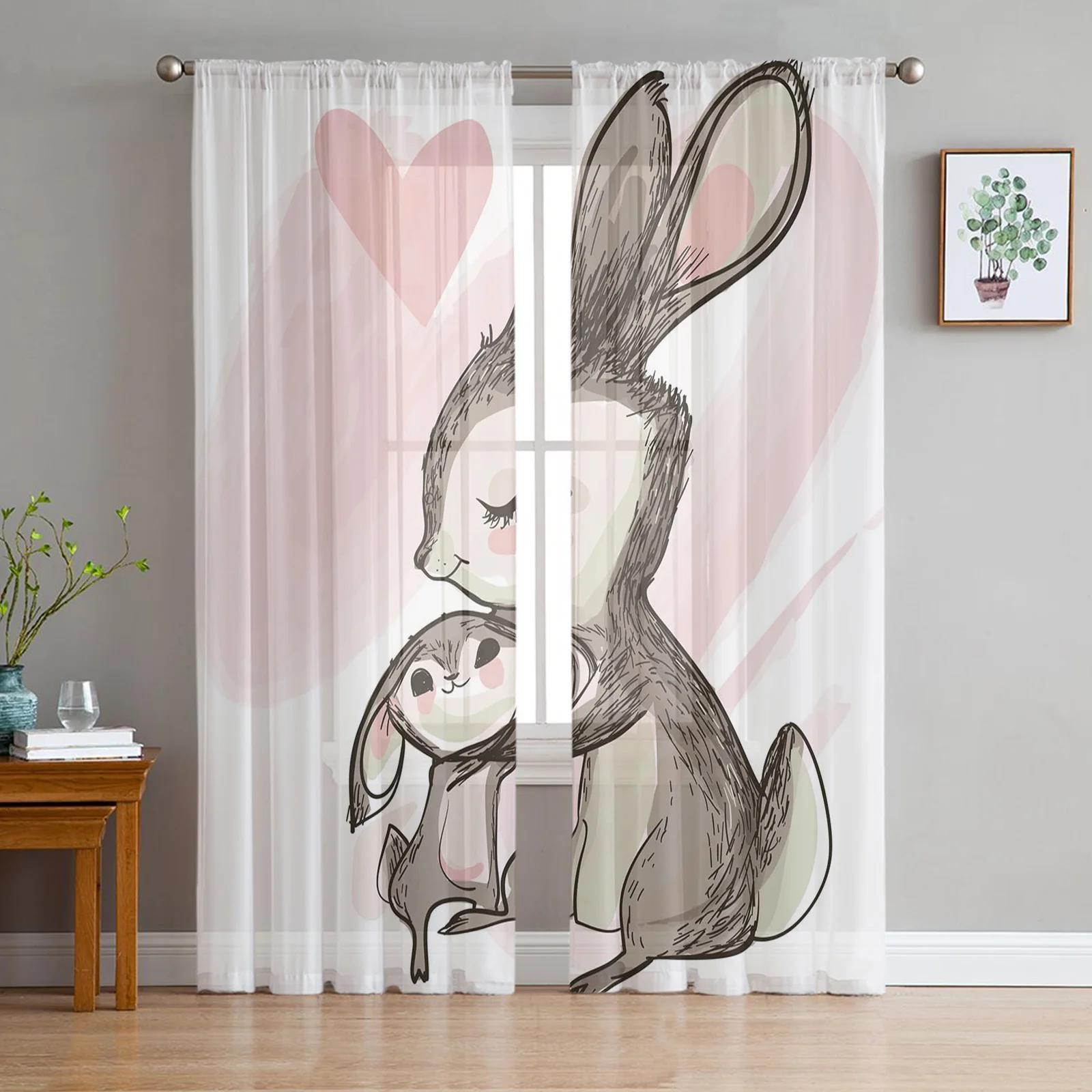 Rabbit Heart Floral Animated Cartoon Lovely Animal Soft Tulle Transparent Curtains for Living Room Bed Chamber Cooking Area Ornamentation Voile W135 x H115cm x1&Rod Pocket
Rabbit Heart Floral Animated Cartoon Lovely Animal Soft Tulle Transparent Curtains for Living Room Bed Chamber Cooking Area Ornamentation Voile W135 x H115cm x1&Rod Pocket