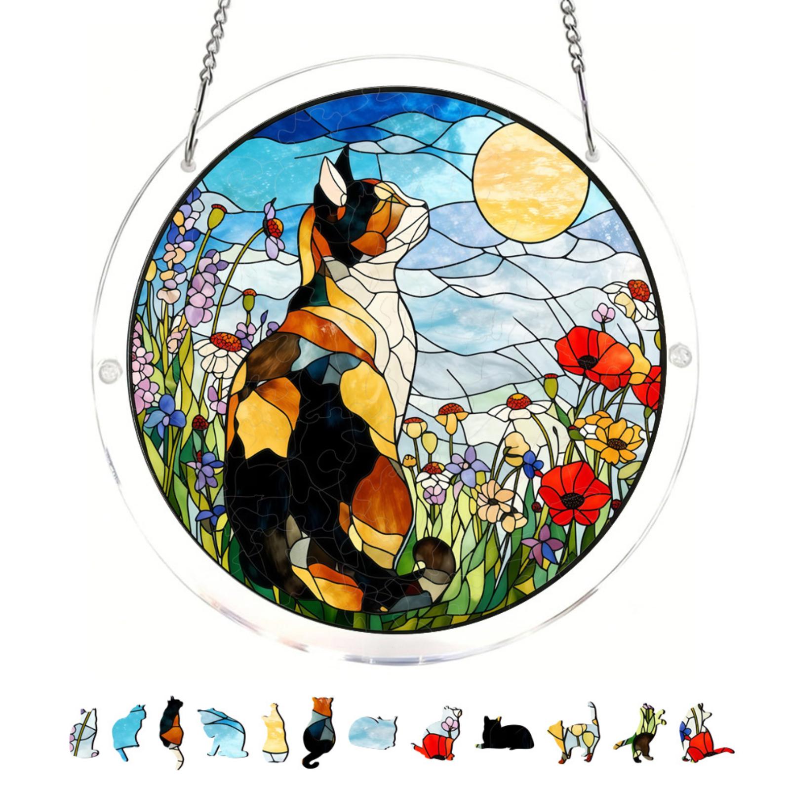 20 8cm 2D Acrylic Puzzle Garden Suncatcher Hanging Ornament with Cat Design Decorative Window Hanging Art Piece One Size
20 8cm 2D Acrylic Puzzle Garden Suncatcher Hanging Ornament with Cat Design Decorative Window Hanging Art Piece One Size