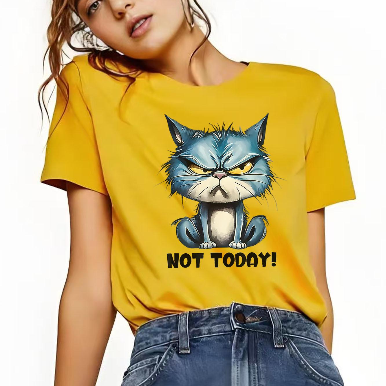Blue cat not suitable cartoon printed short sleeved round neck Womens Tshirt for spring and summer versatile Womens Tshirt S
Blue cat not suitable cartoon printed short sleeved round neck Womens Tshirt for spring and summer versatile Womens Tshirt S