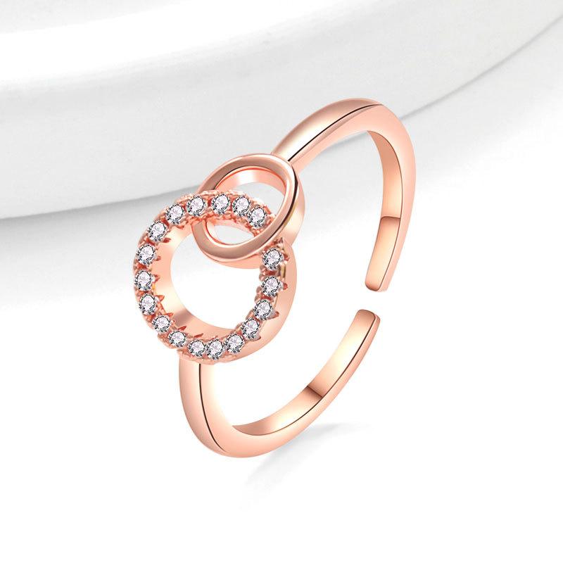Minimalist Fashion Double Interlocking Rings Linked Index Finger Ring For Women Stylish Simple Band Jewelry adjustable opening розового золота
Minimalist Fashion Double Interlocking Rings Linked Index Finger Ring For Women Stylish Simple Band Jewelry adjustable opening розового золота