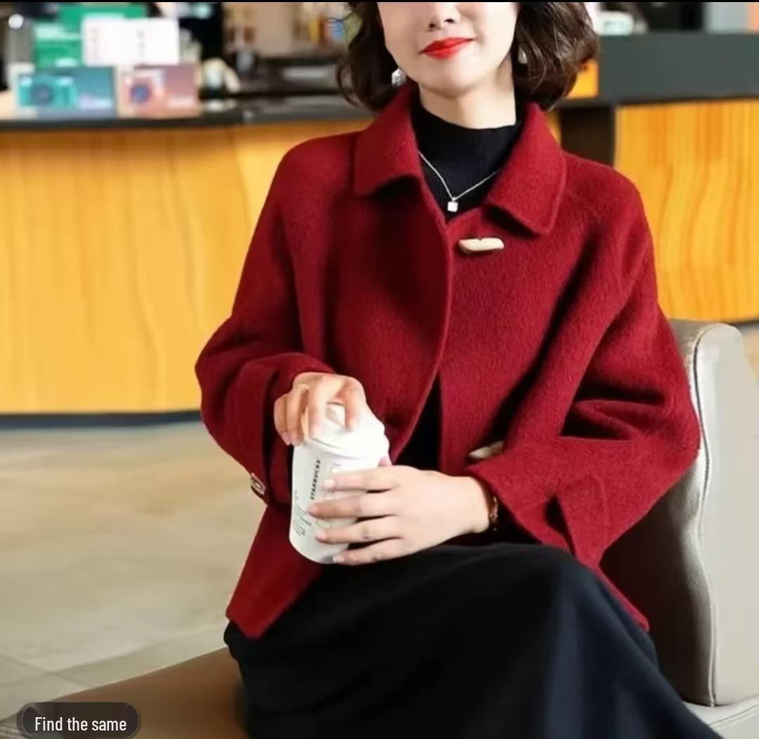 New Arrival: Slimming Women s Loose Lapel Wool Coat with Casual Wide-Leg Pants for Autumn/Winter M червоний
New Arrival: Slimming Women s Loose Lapel Wool Coat with Casual Wide-Leg Pants for Autumn/Winter M червоний