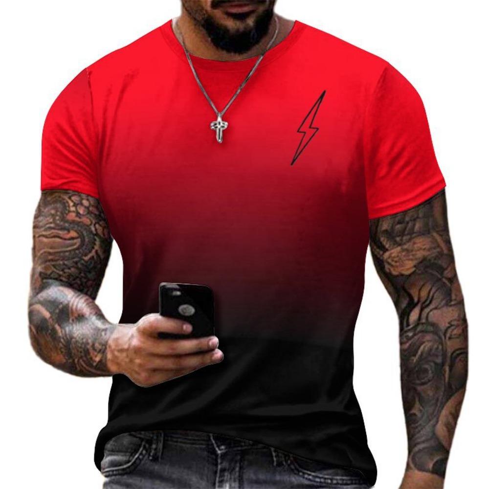 Summer men s casual trend lightning pattern printed round neck short sleeved T-shirt 6XL
Summer men s casual trend lightning pattern printed round neck short sleeved T-shirt 6XL