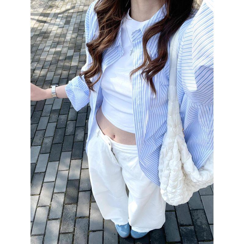 Blue French style Stripe Shirts Outerwear Women Spring 2025 New Design Sense Niche Korean Series Chic Loose Top Blue Stripe S
Blue French style Stripe Shirts Outerwear Women Spring 2025 New Design Sense Niche Korean Series Chic Loose Top Blue Stripe S