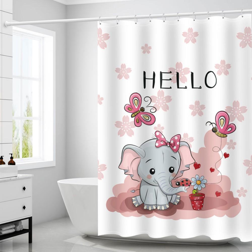 Vikama Adorable Cartoon Print Shower Curtain Waterproof Bathroom Fabric, Moisture-Resistant Enables Wet And Dry Separation W60H190(CM)-1 Pcs
Vikama Adorable Cartoon Print Shower Curtain Waterproof Bathroom Fabric, Moisture-Resistant Enables Wet And Dry Separation W60H190(CM)-1 Pcs
