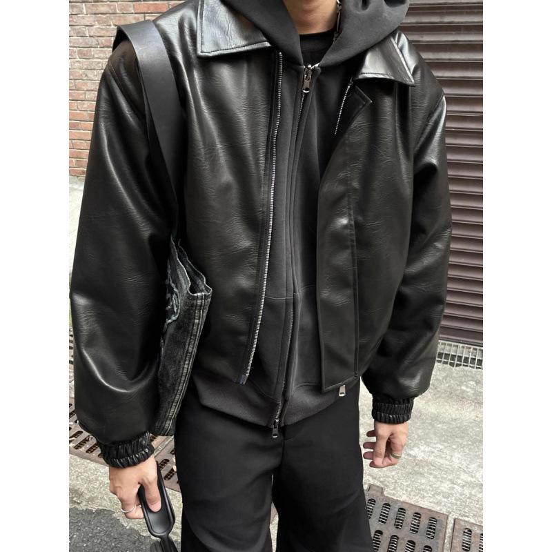Men s Black Leather Motorcycle Jacket with Lapel Square Collar and Elastic Waist Double Extra Large
Men s Black Leather Motorcycle Jacket with Lapel Square Collar and Elastic Waist Double Extra Large