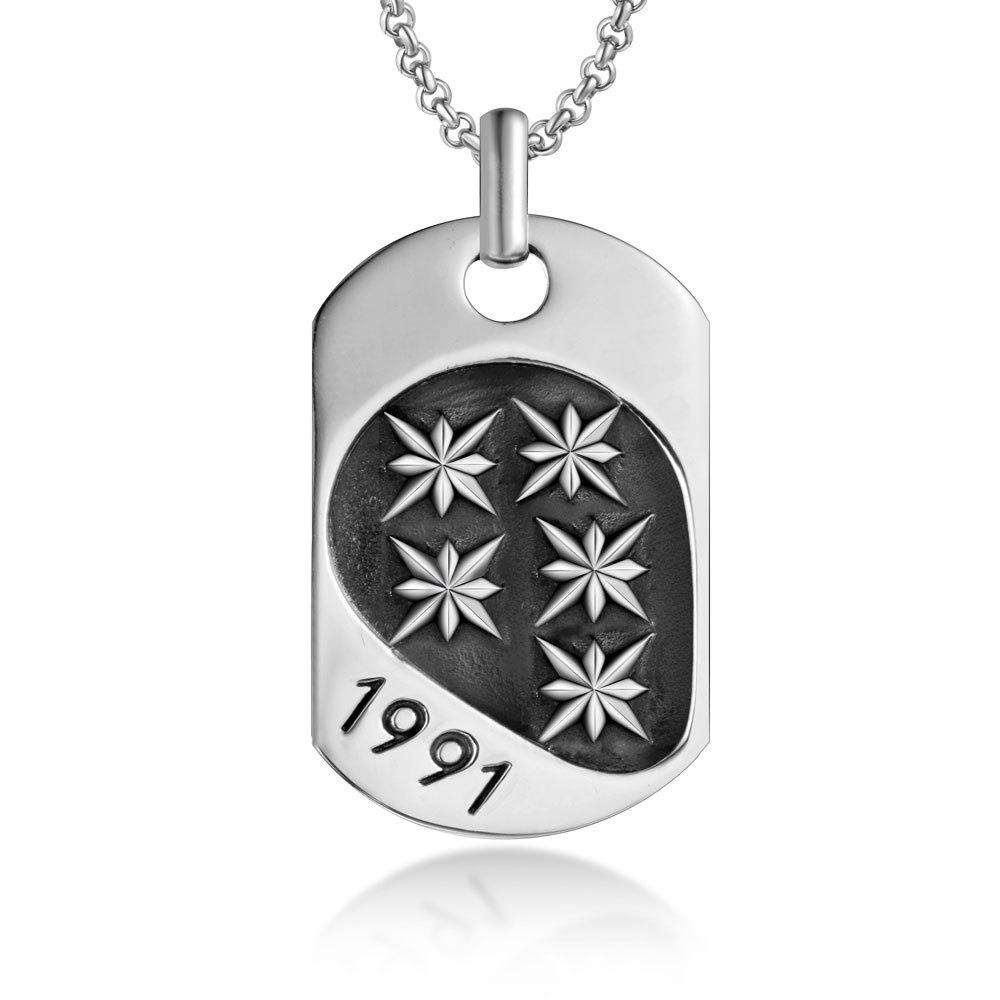 JMXD Titanium Steel Double Flower Star Pendant Military Tag Necklace - Couple Style Stainless Steel Jewelry, Durable Anti-Allergy Design for Him & Her
JMXD Titanium Steel Double Flower Star Pendant Military Tag Necklace - Couple Style Stainless Steel Jewelry, Durable Anti-Allergy Design for Him & Her