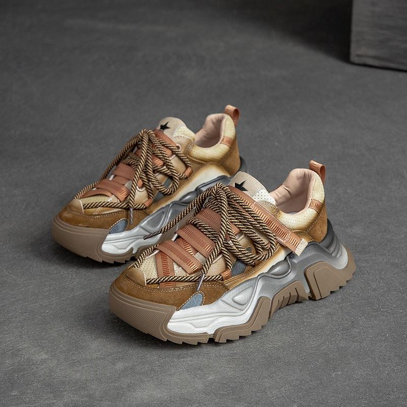 2026 Vintage Patchwork Thick Sole First Layer Cowhide Comfortable Lace Up Dad Shoes Women Sneakers 40 хакі
2026 Vintage Patchwork Thick Sole First Layer Cowhide Comfortable Lace Up Dad Shoes Women Sneakers 40 хакі