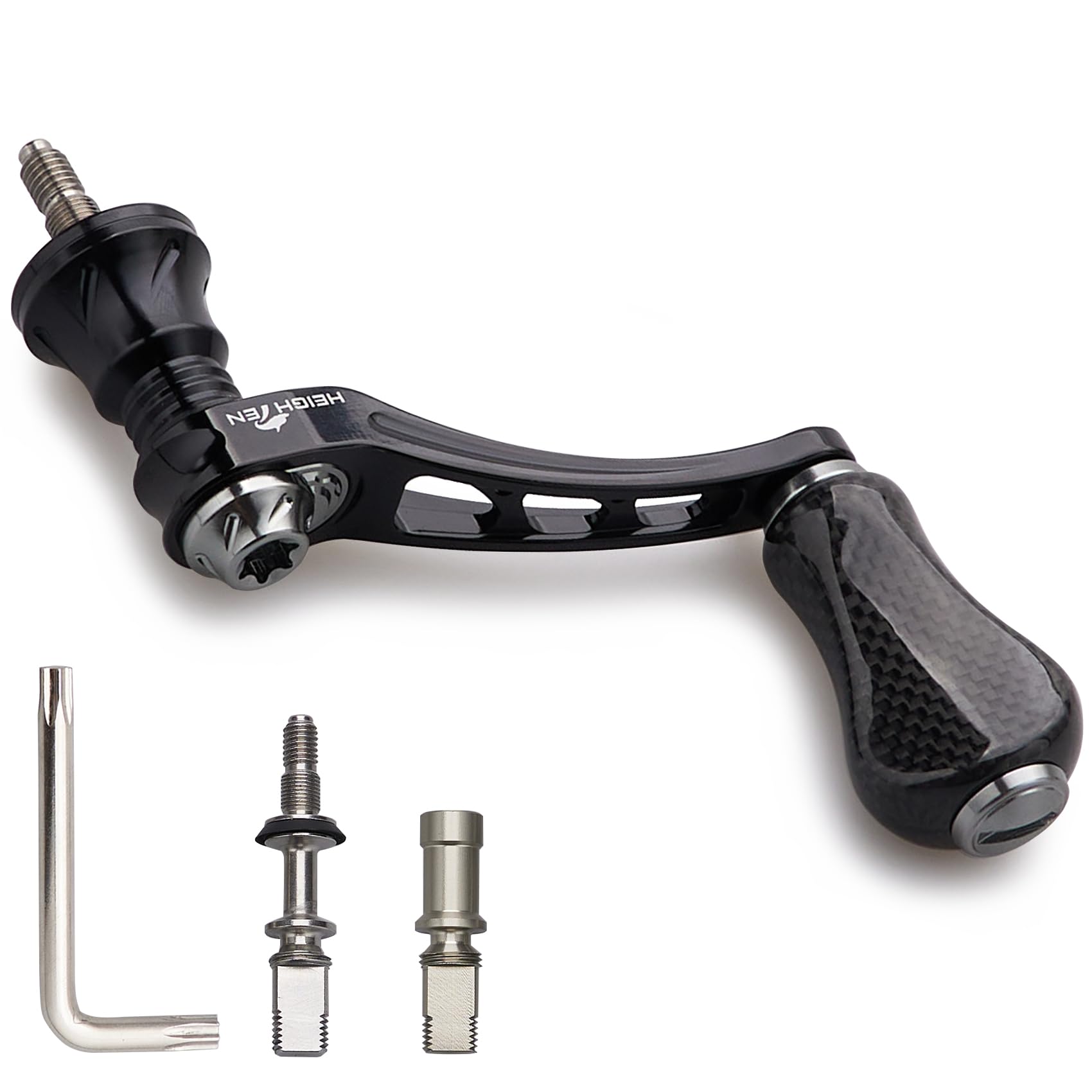 HEIGHTEN 45-50mm Variable Reel Handle with 22mm Aluminum Knob / 20mm Carbon Knob for Shimano Daiwa Universal Spinning Reel Arch Series 958
HEIGHTEN 45-50mm Variable Reel Handle with 22mm Aluminum Knob / 20mm Carbon Knob for Shimano Daiwa Universal Spinning Reel Arch Series 958
