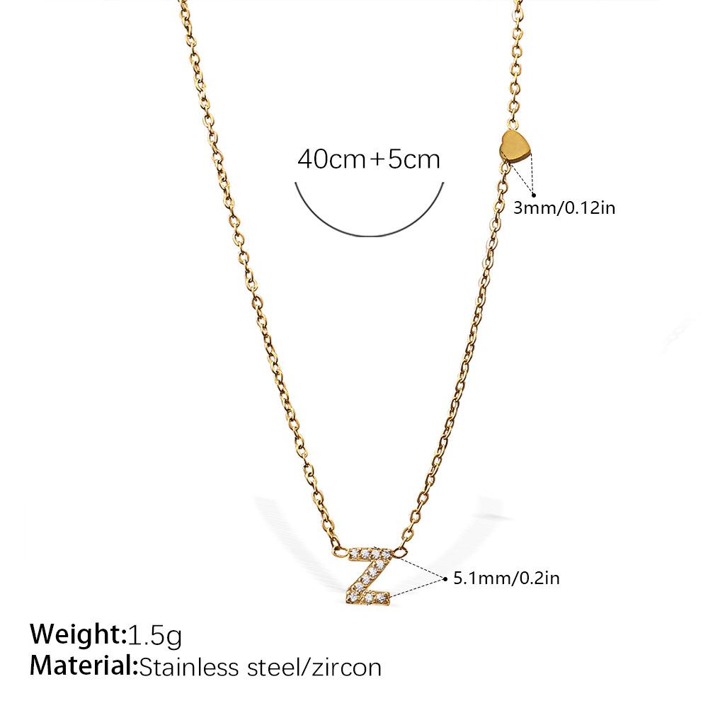 Stainless steel 26 letter pendant necklace plated 18K gold inlaid zircon popular necklace
Stainless steel 26 letter pendant necklace plated 18K gold inlaid zircon popular necklace