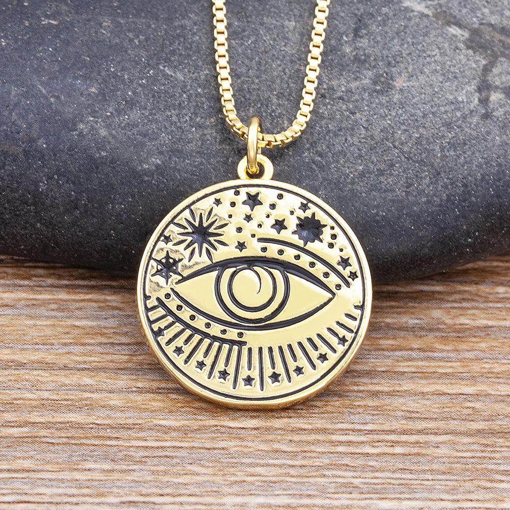 New Design Punk Style Sun Totem Inlaid Moon Shape Pendant Necklace Copper Zircon Women s Simple Personalized Jewelry Lucky Gifts
New Design Punk Style Sun Totem Inlaid Moon Shape Pendant Necklace Copper Zircon Women s Simple Personalized Jewelry Lucky Gifts