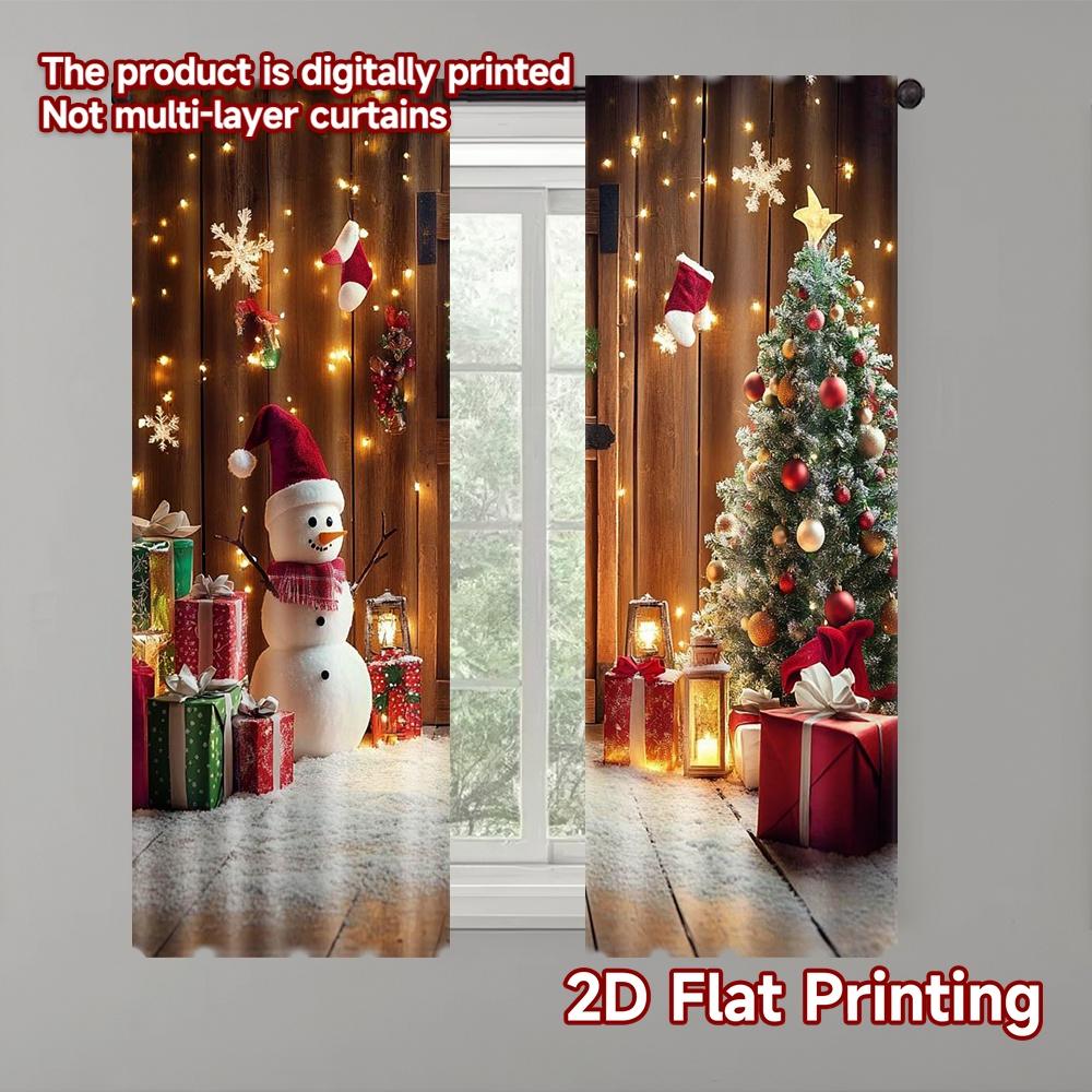 Flat Printing Merry Christmas Drapes Colorful Snowmen Candy Bars Versatile Durable Polyester Without Electricity Family Curtains Set Of 2 Made W100*H70(CM)-Hooks&2PCS
Flat Printing Merry Christmas Drapes Colorful Snowmen Candy Bars Versatile Durable Polyester Without Electricity Family Curtains Set Of 2 Made W100*H70(CM)-Hooks&2PCS