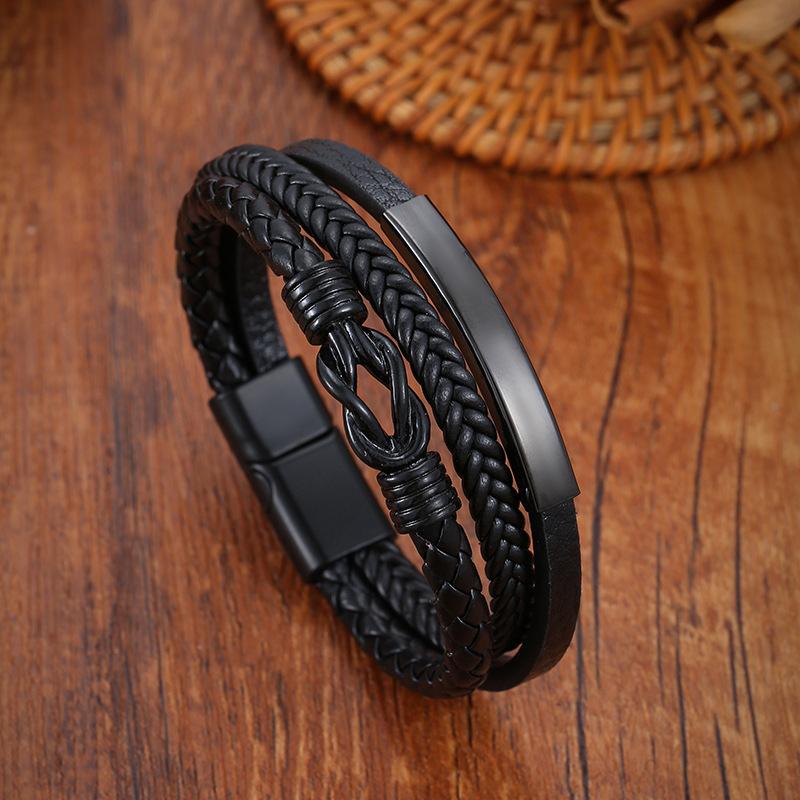 Multi Layer Braided Black Leather Bracelet For Men Titanium Steel Magnetic Clasp Punk Handmade Wristband чорний
Multi Layer Braided Black Leather Bracelet For Men Titanium Steel Magnetic Clasp Punk Handmade Wristband чорний