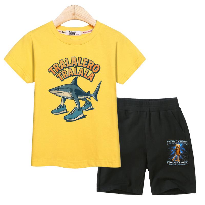 Children s Italian Brainrot Clothes Boys Summer T-shirt Tralalero Tralala Shorts Short Sleeved 2-piece Sets 100
Children s Italian Brainrot Clothes Boys Summer T-shirt Tralalero Tralala Shorts Short Sleeved 2-piece Sets 100