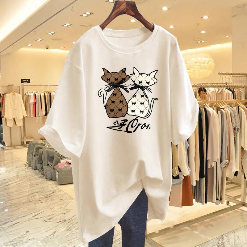 Loose cotton versatile printed t-shirt women s summer medium and long letter short-sleeved top bottoming shirt S
Loose cotton versatile printed t-shirt women s summer medium and long letter short-sleeved top bottoming shirt S