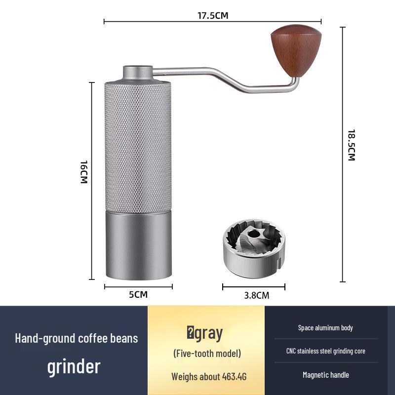 Portable Italian Hand-Crank Coffee Grinder with CNC Steel Burr
Portable Italian Hand-Crank Coffee Grinder with CNC Steel Burr