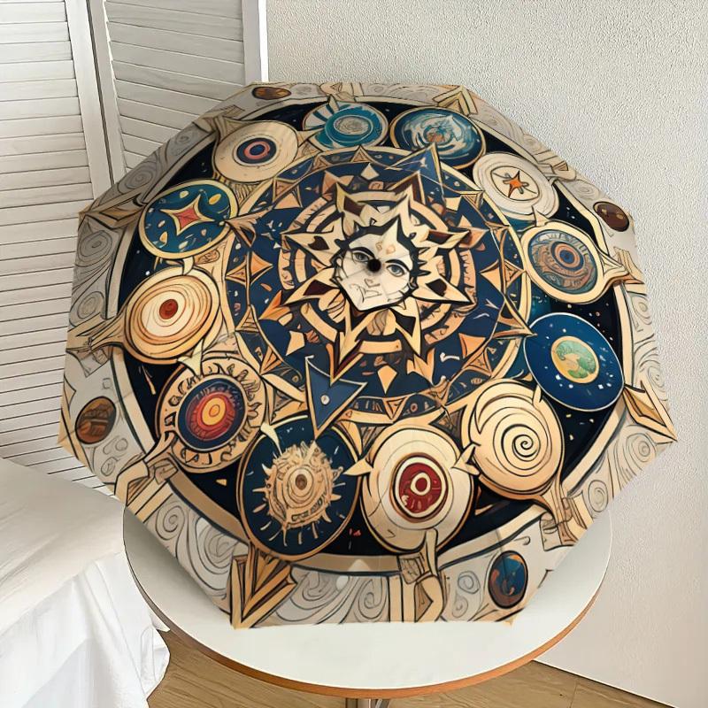 1pc Sacred Geometry Mandala Design Umbrella with Plastic Handle,Suitable for All Seasons Home Travel Outdoor UmbrellaDD926
1pc Sacred Geometry Mandala Design Umbrella with Plastic Handle,Suitable for All Seasons Home Travel Outdoor UmbrellaDD926