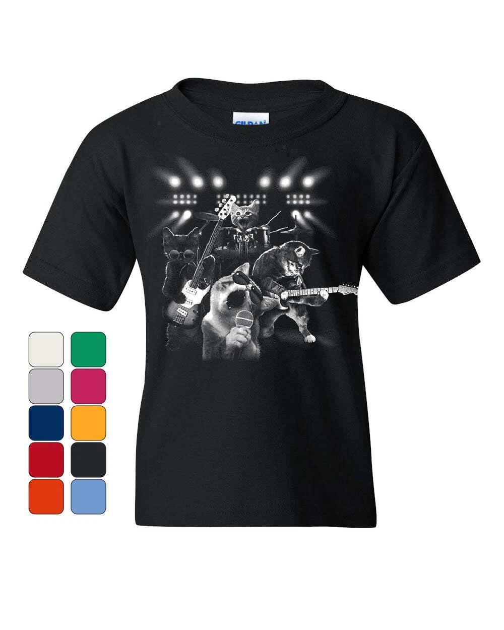 Cats Rock Concert Youth kids boys T-Shirt Rock & Roll Cat Lover Kitten Music Kids Tee 140
Cats Rock Concert Youth kids boys T-Shirt Rock & Roll Cat Lover Kitten Music Kids Tee 140