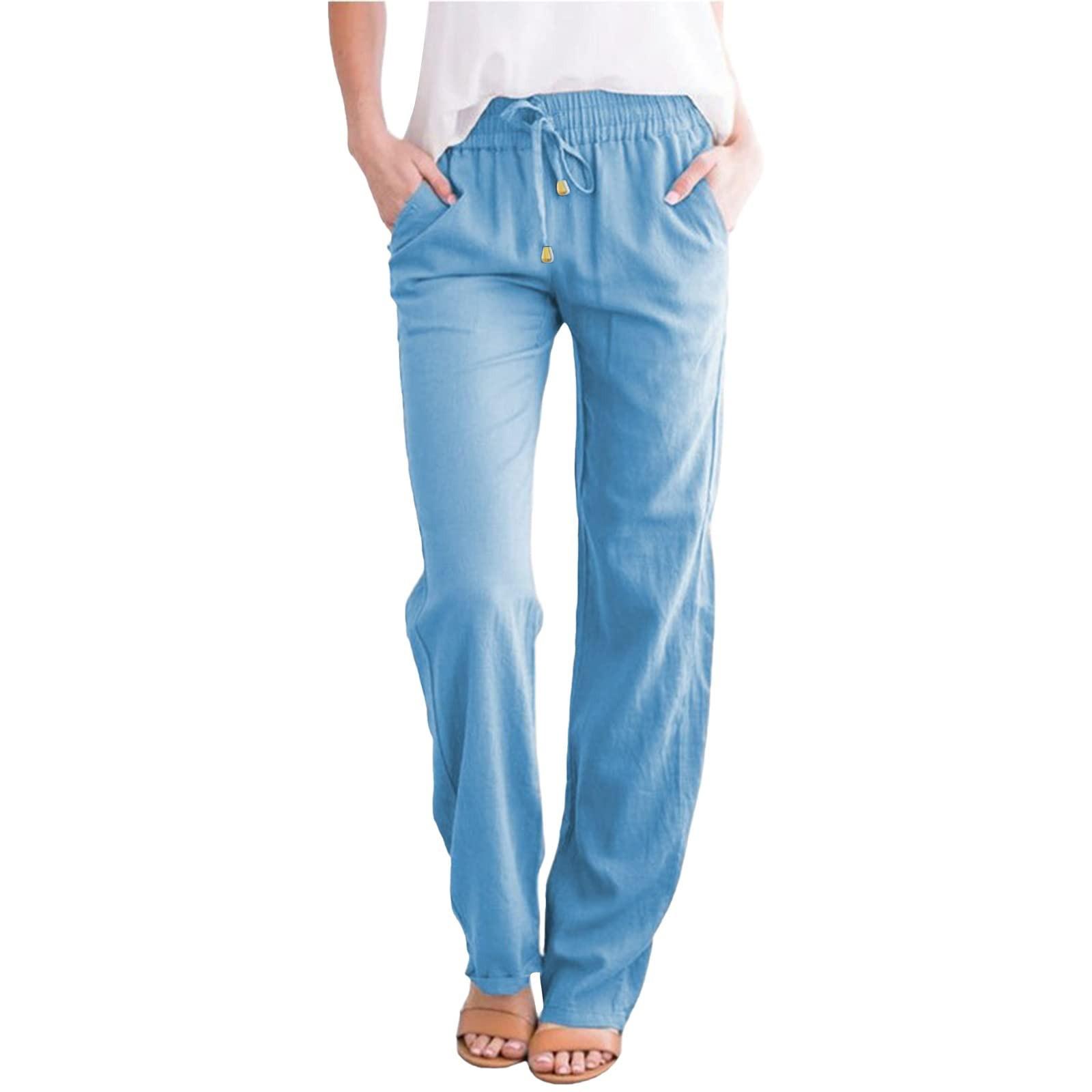 Women s Casual Color Cotton And Linen Wide Leg Pants With Elastic Waist Long Pants M
Women s Casual Color Cotton And Linen Wide Leg Pants With Elastic Waist Long Pants M