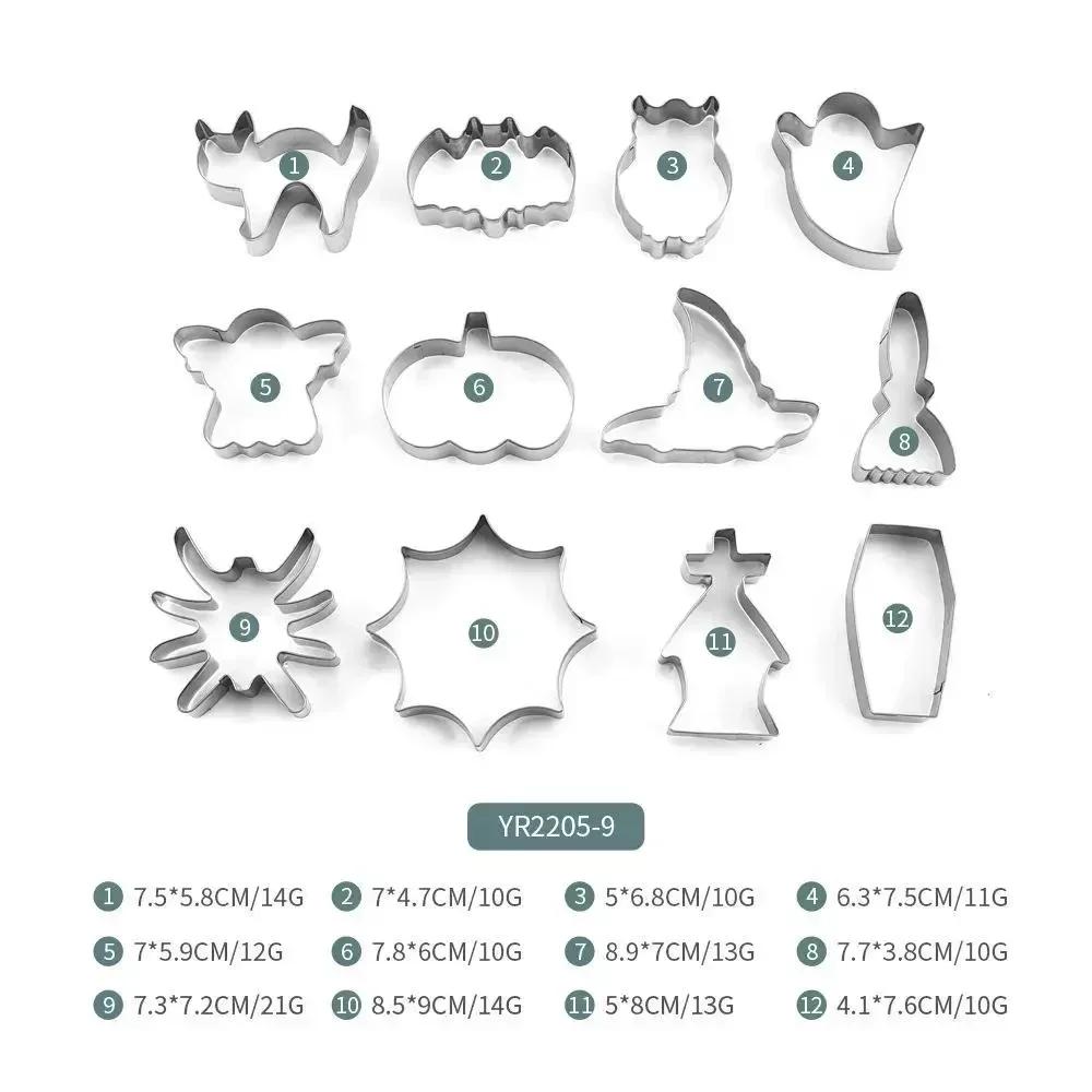 12PCS Halloween Stainless Steel Cartoon Cookie Mold Bat Shaped Mold Baking Cookies Printing Mold Kitchen Baking Tools
12PCS Halloween Stainless Steel Cartoon Cookie Mold Bat Shaped Mold Baking Cookies Printing Mold Kitchen Baking Tools