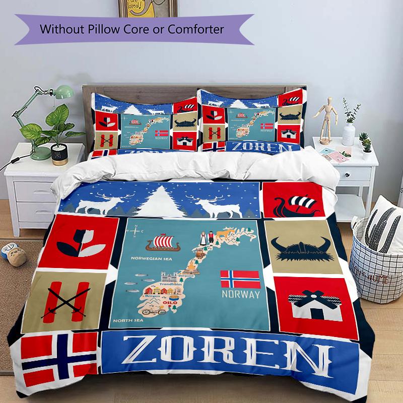 3pcs Norwegian Heritage Pattern Bedding Three-Piece Set (1 Cover + 2 Pillowcases, No Fillings), This Printed Bedding Set Is Soft and Comfortable 135x200cm
3pcs Norwegian Heritage Pattern Bedding Three-Piece Set (1 Cover + 2 Pillowcases, No Fillings), This Printed Bedding Set Is Soft and Comfortable 135x200cm