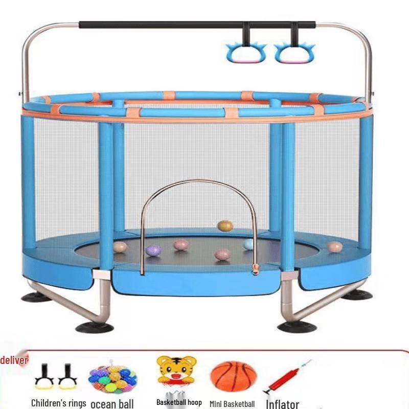 Kids Foldable Indoor Trampoline with Handrail
Kids Foldable Indoor Trampoline with Handrail
