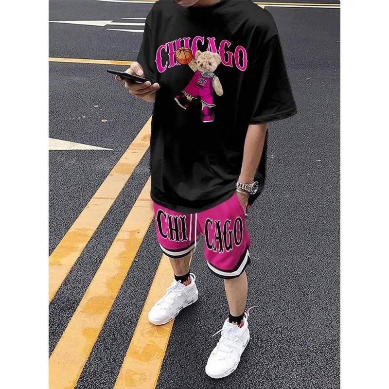 Cartoon Bear 3D Printed Men s Round Neck Short Sleeve 2-piece Set Urban Street Trendy Men s Top Outdoor Men s Drawstring Shorts S
Cartoon Bear 3D Printed Men s Round Neck Short Sleeve 2-piece Set Urban Street Trendy Men s Top Outdoor Men s Drawstring Shorts S