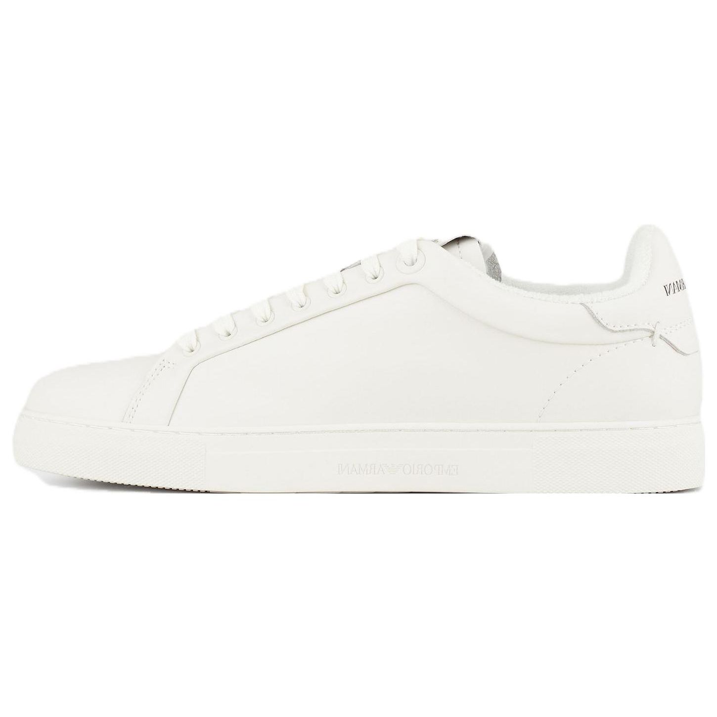 Emporio Armani Leather Lace-Up Round Toe Flat Low-Top Fashion Sneakers Men sneakers White X4X598XF662100894 40
Emporio Armani Leather Lace-Up Round Toe Flat Low-Top Fashion Sneakers Men sneakers White X4X598XF662100894 40