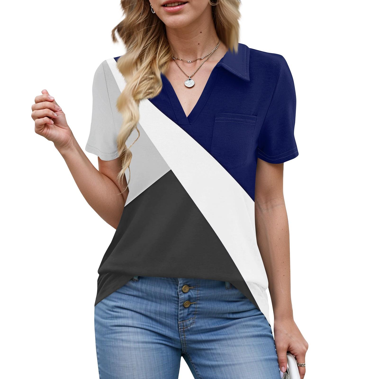 Womens Shirts Summer Business Casual Work Tops Short Sleeve Button Down Collared V Neck Blouse T-Shirt M Темно-синій
Womens Shirts Summer Business Casual Work Tops Short Sleeve Button Down Collared V Neck Blouse T-Shirt M Темно-синій