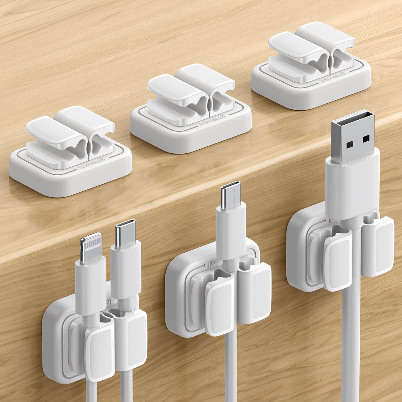 Lamicall Spring-Loaded Cable Holders Holds 18 Cables, 3 Per Holder Desktop, Thick Cables, Wall, Car, Cords, Organizes, Stores, and Secures
Lamicall Spring-Loaded Cable Holders Holds 18 Cables, 3 Per Holder Desktop, Thick Cables, Wall, Car, Cords, Organizes, Stores, and Secures